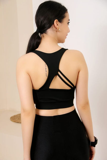 Strappy back sports bra